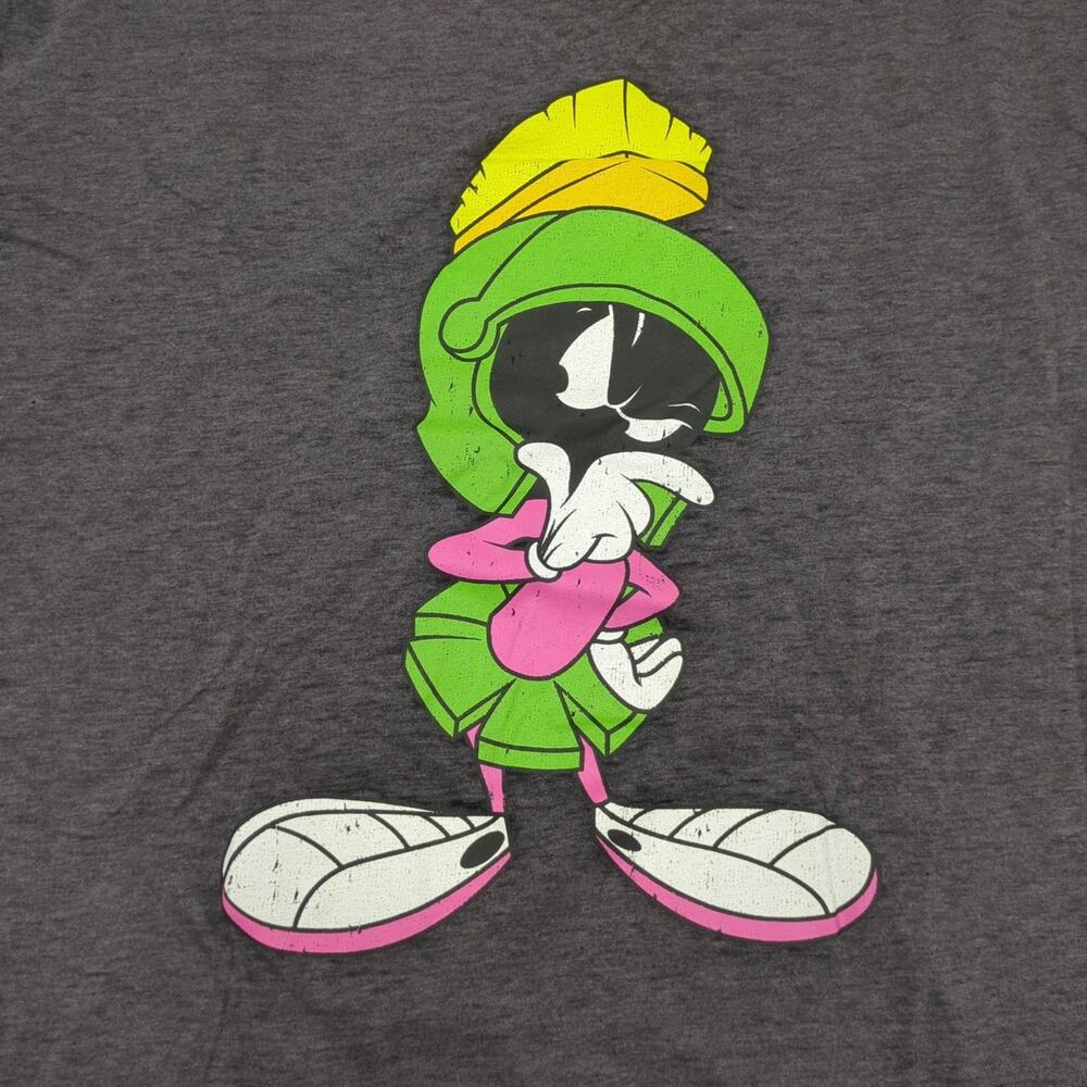 VTG Marvin the Martian T-Shirt Mens XL Gray Looney Tunes Graphic Short Sleeve